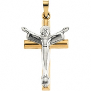 Picture of 14K White Yellow Gold Two Tone Risen Christ Crucifix Pendant