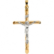 Picture of 14K Yellow White Gold Two Tone Crucifix Pendant