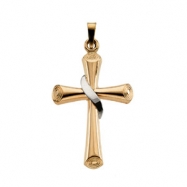 Picture of 14K Yellow White Gold Two Tone Cross Pendant