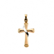 Picture of 14K Yellow White Gold Two Tone Cross Pendant