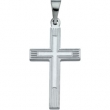 14K White Gold Extra Heavy Cross Pendant