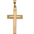 14K Yellow Gold Extra Heavy Cross Pendant