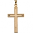14K Yellow Gold Extra Heavy Cross Pendant