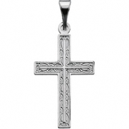 Picture of 14K White Gold Cross Pendant With Design