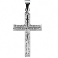 Picture of 14K White Gold Cross Pendant With Design
