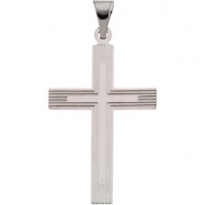 Picture of 14K White Gold Cross Pendant With Design