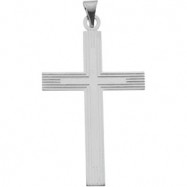 Picture of 14K White Gold Cross Pendant With Design