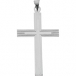 14K White Gold Cross Pendant With Design