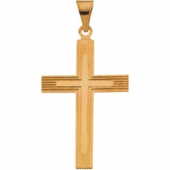 Picture of 14K Yellow Gold Cross Pendant With Design