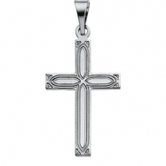 Picture of 14K White Gold Cross Pendant With Design