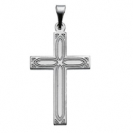 Picture of 14K White Gold Cross Pendant With Design