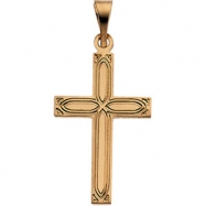Picture of 14K Yellow Gold Cross Pendant With Design