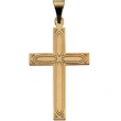 14K Yellow Gold Cross Pendant With Design