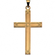 Picture of 14K Yellow Gold Cross Pendant With Design