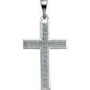 Picture of 14K White Gold Cross Pendant With Design