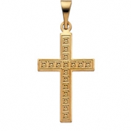 Picture of 14K Yellow Gold Cross Pendant With Design