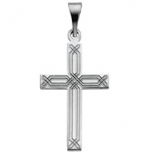 Picture of 14K White Gold Cross Pendant With Design