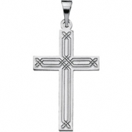 Picture of 14K White Gold Cross Pendant With Design