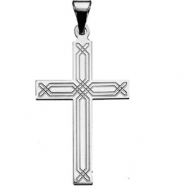 Picture of 14K White Gold Cross Pendant With Design