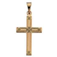 Picture of 14K Yellow Gold Cross Pendant With Design