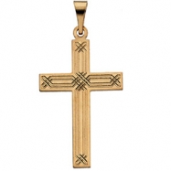Picture of 14K Yellow Gold Cross Pendant With Design