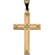 Picture of 14K Yellow Gold Cross Pendant With Design