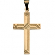 14K Yellow Gold Cross Pendant With Design