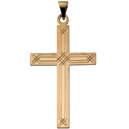 Picture of 14K Yellow Gold Cross Pendant With Design