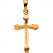 Picture of 14K Yellow Gold Cross Pendant With Design