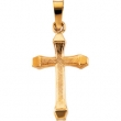 14K Yellow Gold Cross Pendant With Design