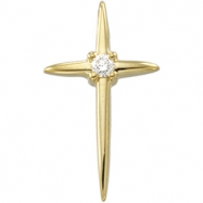 Picture of 14K Yellow Gold Cross Pendant With Diamond