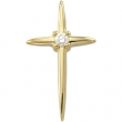 14K Yellow Gold Cross Pendant With Diamond