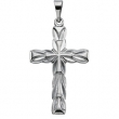 14K White Gold Cross Pendant