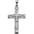14K White Gold Cross Pendant