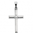 14K White Gold Cross Pendant