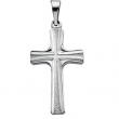 14K White Gold Cross Pendant