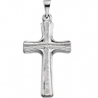 14K White Gold Cross Pendant