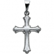 14K White Gold Cross Pendant