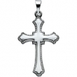 14K White Gold Cross Pendant