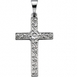 14K White Gold Cross Pendant