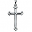 14K White Gold Cross Pendant
