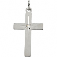 Picture of 14K Yellow Gold Cross Pendant With Diamond