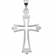 14K White Gold Cross Pendant
