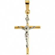 Picture of 14K Yellow White Gold Two Tone Crucifix Pendant