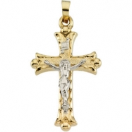 Picture of 14K Yellow White Gold Two Tone Crucifix Pendant