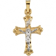 Picture of 14K Yellow White Gold Two Tone Crucifix Pendant
