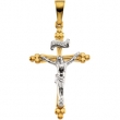 14K White Gold Crucifix Pendant
