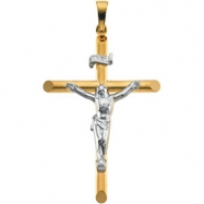 Picture of 14K Yellow White Gold 35.5x24.75 Two Tone Crucifix Pendant