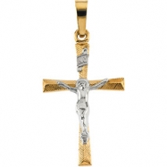 Picture of 14K Yellow White Gold Two Tone Crucifix Pendant