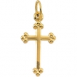 14K Yellow 14.00X10.00 MM Cross Pendant